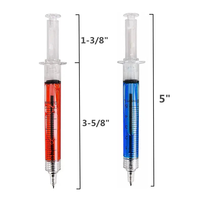 Funny Syringe Ballpoint Pen - 8 Pack Novelty School &Office Stationery