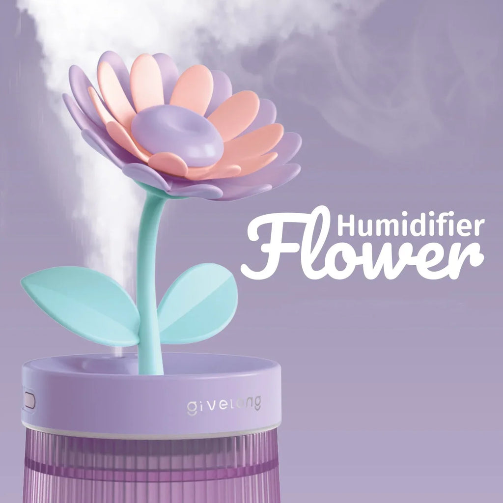 2026 USB Portable Ultrasonic Humidifier - Colorful Cup Aroma Diffuser, Cool Mist Maker, Flower Air Purifier with LED Light