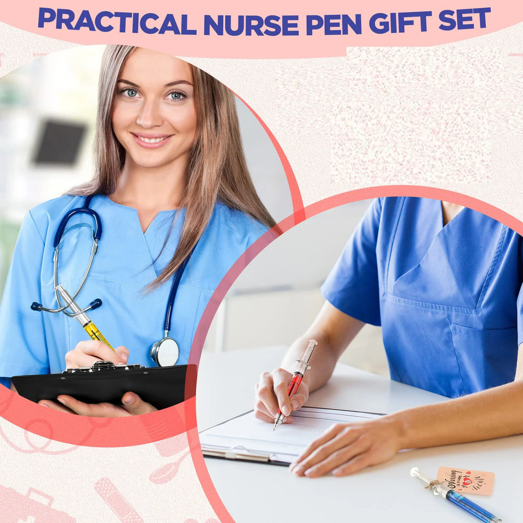 Funny Syringe Ballpoint Pen - 8 Pack Novelty School &Office Stationery