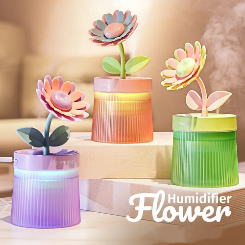 2026 USB Portable Ultrasonic Humidifier - Colorful Cup Aroma Diffuser, Cool Mist Maker, Flower Air Purifier with LED Light